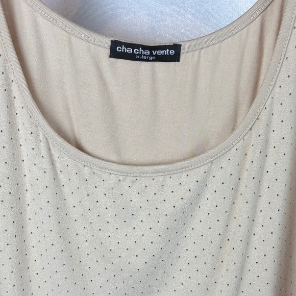 Cha Cha Vente Beige Soft Comfy Tank Top w/ Front Ventilation; Size XL - Picture 3 of 10